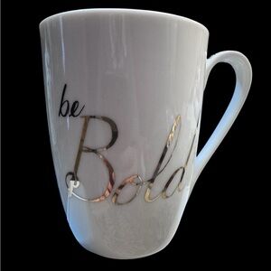 ‘Be Bold’ Prima Design Chic White Mug w/Gold Accent